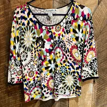 Joseph A bright floral top size medium