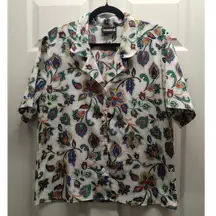 VTG Notations Size XL (See Measurements) Colorful Paisley Floral Button Up Shirt