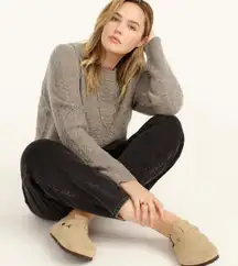 J Crew Women’s Crewneck Sweater Cable- Knit Acrylic/ Merino Wool Alpaca Medium