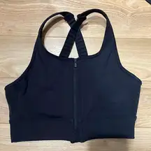 nwot athleta black zipup sports bra top size xs