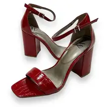 Worthington  Becklyn Red Croc Block Heeled Sandals Size 11