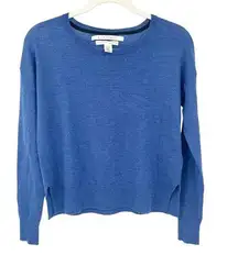 Max Studio  Womens Closet Staple 100% Extra Fine Merino Wool Sweater Size S Blue