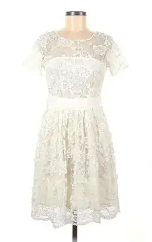BB Dakota Retro Ivory Lace Adrift on a Cloud Fit & Flare Dress Size 6 Small