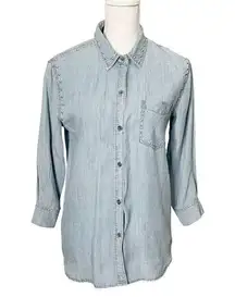 Rails  Womens Ingrid Studded Button Down Chambray Shirt Size Small Long Sleeve