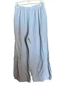 Bryn Walker Pants Womens Large Blue Gauze Boho Lagenlook Pull On Bottoms