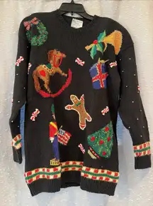Vtg Marisa Christina Christmas Sweater Size L Designed by Mary Engelbreit READ‎