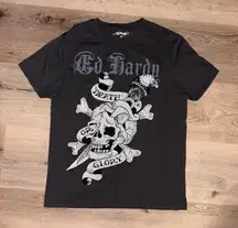 Ed Hardy Black and White Skull Tee