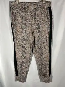 Anne Klein Womens Side Striped Jogger Pants Office Work Career Snake Skin Sz L