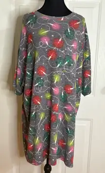 Victoria Secret PINK Sleep Shirt Medium Christmas Lights Oversized Loose Fit
