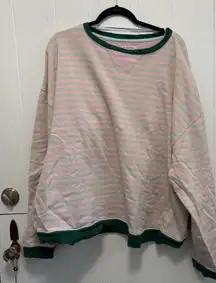 Free People Striped Pink and Green Sweater