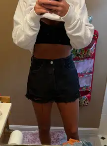 Black Denim Shorts