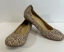 Sabrina’s Animal‎ Print Ballet Slip Ons Brown Tan Size 41/10 Pre-owned
