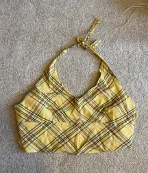 Abercrombie & Fitch Yellow Plaid Halter Top