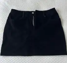 Black High rise Corduroy Mini Skirt