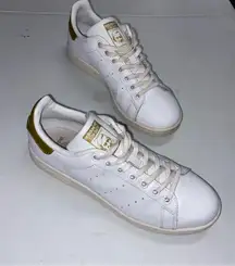 Adidas Stan Smith W Sz 8 / M 6 White Metallic Gold Sneaker Low Top Leather Retro