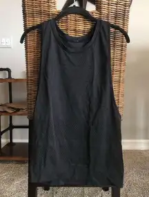 Lululemon Swiftly Perforated Mesh Black Muscle Tank Top Athletic 6 Small