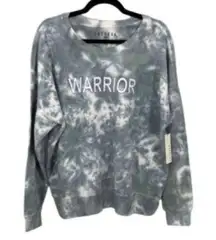 NWT Lacausa Anthropologie Gray Tie Dye Warrior Crewneck Sweatshirt Size LARGE