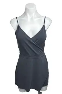 Abercrombie & Fitch Grey Camisole Sleeveless Faux Wrap V-Neck Skort Romper Sz S