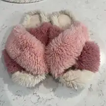 Pink fuzzy slippers 🫧