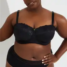 NWT Ashley Stewart Lace Trim Full Coverage Convertible Butterfly Bra Black 46DD