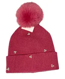 NWT LAUREN CONRAD Beaded Pom Pom Beanie