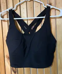 Lululemon Black Energy High Support Strappy Sports Bra Size 36DDD
