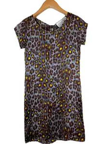 Women’s Silk Mini Dress Size XS Extra Small Leopard Animal Print