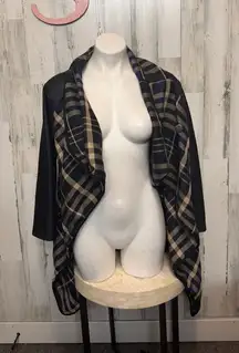 Dilay Moda Plaid Open Front Cardigan Jacket Size Small