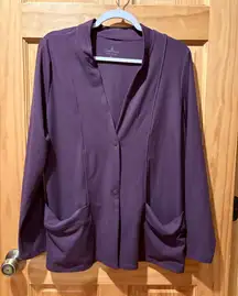 Cuddl Duds two snap closure Purple Cardigan with Pockets women’s M