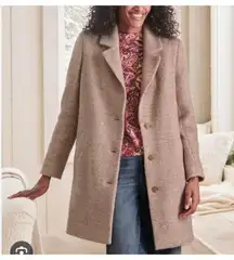 NEW Garnet Hill Pleat-Back Sadie Wool Blend Coat Pink Midi Overcoat Oversized XS