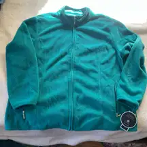 Karen Scott Sport Women Super Lightweight Zeroproof Fleece Teal Zip Up NWT 1X
