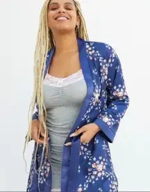 Morgan Lane x FabFitFun Allie Robe size L/XL blue floral print