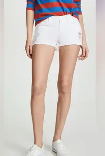 J Brand Cut-off White Denim Shorts