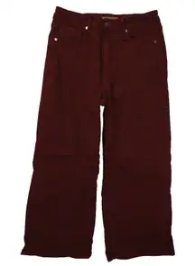 Judy Blue Jeans Womens 7/28 Oxblood High Waist Tummy Control Wide Crop Stretch
