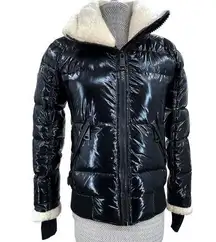 SAM. Ellie Down Jacket Caviar Black Puffer Bomber Shearling Outdoors Coat Size M