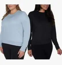 LUKKA LUX NWT Pack of Two Long Sleeve Casual T Shirts Size Large Blue Black