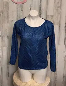 Jones New York Signature Petite Blue Long Sleeve Top Women’s Size P/PS