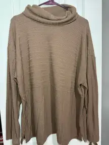 Muk Luks Brown Cowl Neck Tunic Size XL