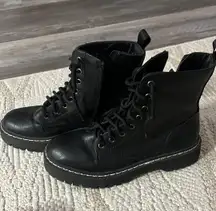 Black leather boots 