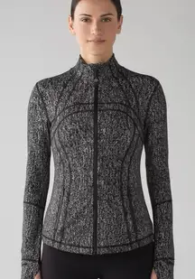 Lululemon Define Jacket Running Luon Suited Jacquard Black White size 6