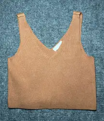 House Of Harlow 1960 Ribbed Brown VNeck Tank Top Size Medium 