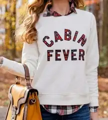 J.Crew Holiday Cabin Fever Fleece Pullover Sweater – Ivory Tartan XS