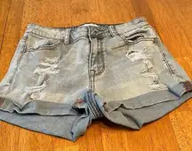 Pacsun High Rise Super Stretch Shortie shorts, size 25.