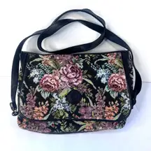 Basic Editions Floral Tapestry Shoulder Bag Purse Carpet Bag Brocade Boho