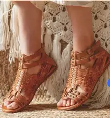 BED STU Claire III Sandals Womens Sz 10 Woven Distressed Leather Boho Gladiator