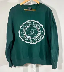 My Hero Academia U.A. High School Sweatshirt XL forest green boxy anime graphic
