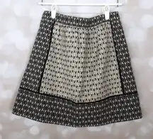 J. Crew cream and Black Mini Skirt 
