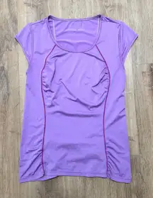 ATHLETA | Women's Lilac Purple Cap Short Sleeve Athletic Fitted Workout Top, S