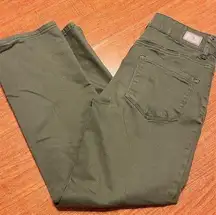 RSQ Jeans Women's Wide-Leg Crop Olive Green Size 1   5-Pocket Design