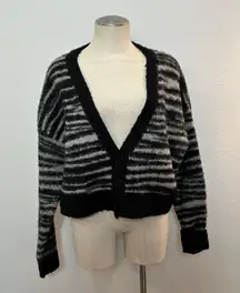 UO Wool Blend Cropped Animal Print Cardigan